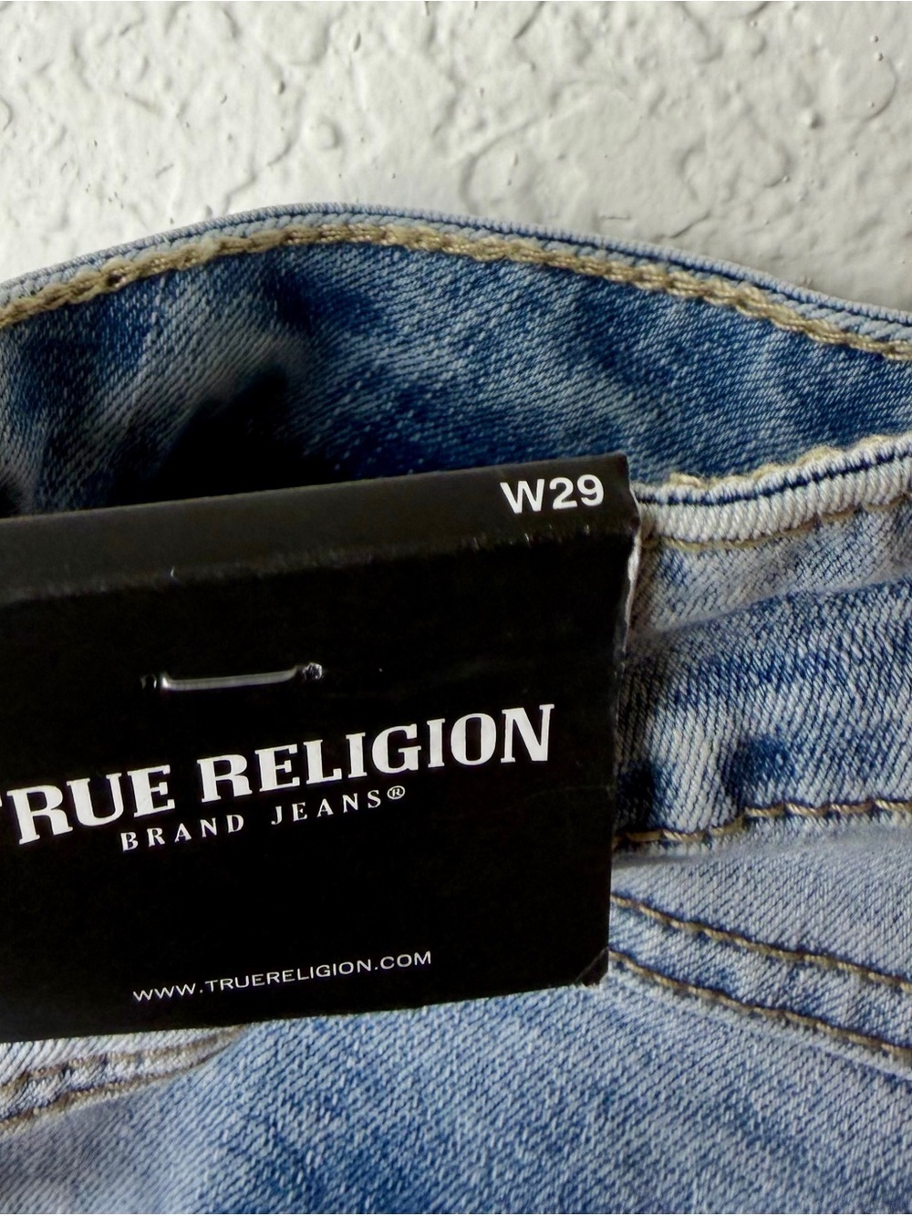 True Religion Two-Tone Light Blue Flare Jeans - Picture 8 of 10